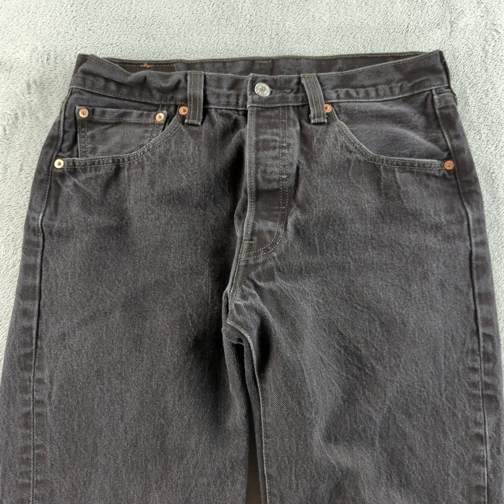 Vintage Levis 501 Jeans Mens 33 (Fits 30x28) Black Faded Straight Grunge Y2K - Picture 2 of 12